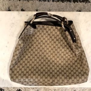 Authentic Large Tan Gucci Shoulder Bag